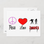 vredesliefdeszombies briefkaart (Voorkant / Achterkant)