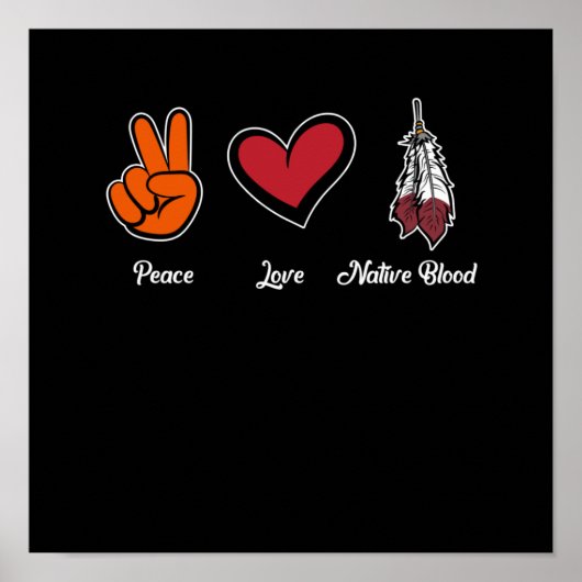 Vredesliefhebbend bloed Native American Day Poster (Voorkant)