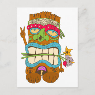 Vredesliefhebber, Floral Crazy Tiki Hippie Briefkaart