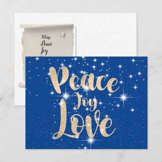 Vredesliefhebber in de sterren feestdagenkaart (Voorkant / Achterkant)