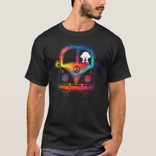 Vredesliefhebber in Hippie Bus T-shirt (Voorkant)