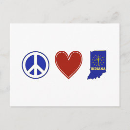 Vredesliefhebber Indiana Map State Flag Adore Hoos Briefkaart