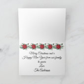 Vredesliefhebber Jode Rode Poinsettia Groene Kerst Feestdagen Kaart (Binnen)