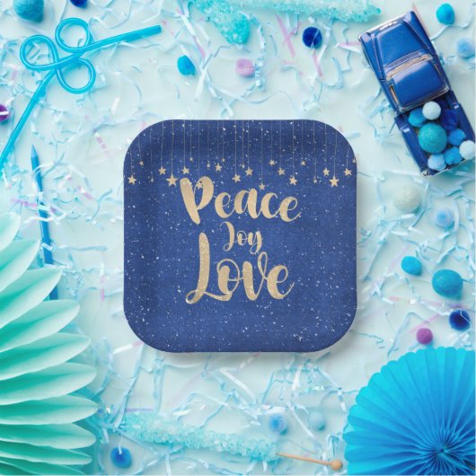 Vredesliefhebber met sterren papieren bordje (Feest)