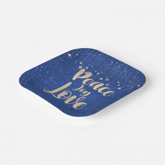 Vredesliefhebber met sterren papieren bordje (Gebogen)