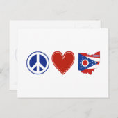 Vredesliefhebber Ohio Shaped State Flag Buckeye He Briefkaart (Voorkant / Achterkant)