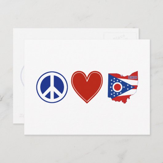Vredesliefhebber Ohio Shaped State Flag Buckeye He Briefkaart (Voorkant / Achterkant)