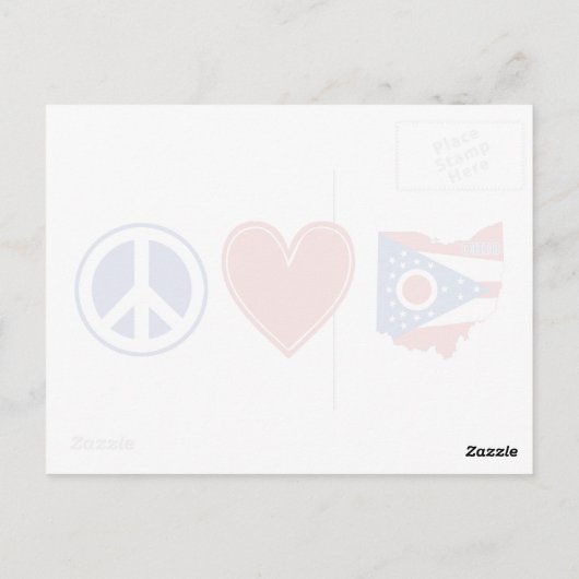 Vredesliefhebber Ohio Shaped State Flag Buckeye He Briefkaart (Achterkant)