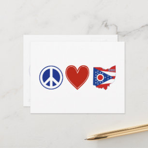 Vredesliefhebber Ohio Shaped State Flag Buckeye He Briefkaart