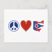 Vredesliefhebber Ohio Shaped State Flag Buckeye He Briefkaart (Voorkant)