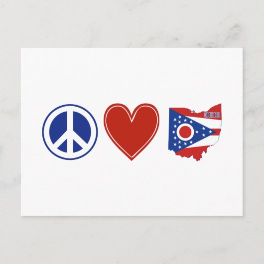 Vredesliefhebber Ohio Shaped State Flag Buckeye He Briefkaart (Voorkant)