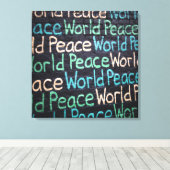 Vredesliefhebber van de wereld Peaceful Canvas Afdruk (Insitu (Houten vloer))