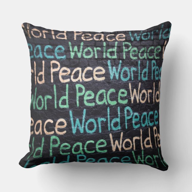 Vredesliefhebber van de wereld Peaceful Kussen (Voorkant)