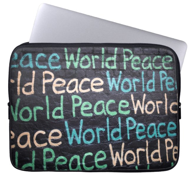 Vredesliefhebber van de wereld Peaceful Laptop Sleeve (Voorkant)