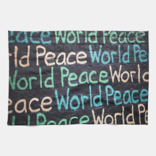 Vredesliefhebber van de wereld Peaceful Theedoek