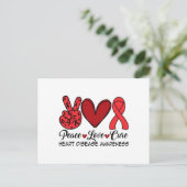 Vredesliefhebbers van hart- en vaatziekten briefkaart (Staand voorkant)