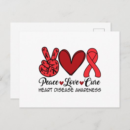 Vredesliefhebbers van hart- en vaatziekten briefkaart (Voorkant / Achterkant)