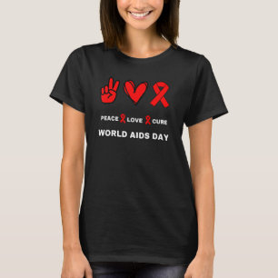 Vredesliefhebbers Wereld AIDS Dag maand november T-shirt