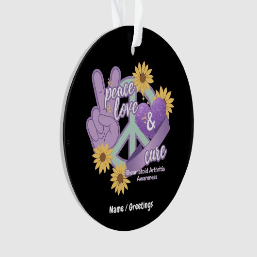 Vredesliefkozing Reumatoïde artritis Bewustheid Ornament (voorkant)