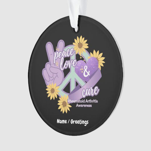 Vredesliefkozing Reumatoïde artritis Bewustheid Ornament (voorkant)