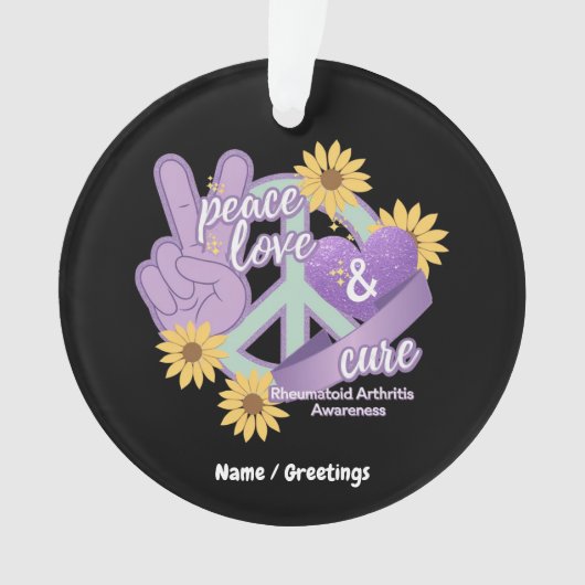 Vredesliefkozing Reumatoïde artritis Bewustheid Ornament (voorkant)