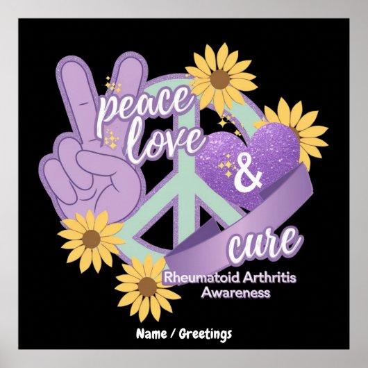 Vredesliefkozing Reumatoïde artritis Bewustheid Poster (Voorkant)