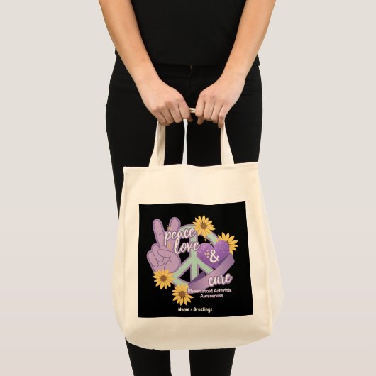 Vredesliefkozing Reumatoïde artritis Bewustheid Tote Bag (Voorkant (product))