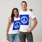 Vredeslog in blauw t-shirt (Unisex)