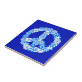 Vredeslog in blauw tegeltje (Zijkant)