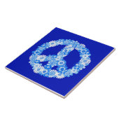 Vredeslog in blauw tegeltje (Zijkant)