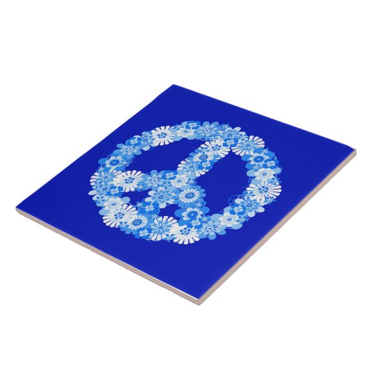 Vredeslog in blauw tegeltje (Zijkant)