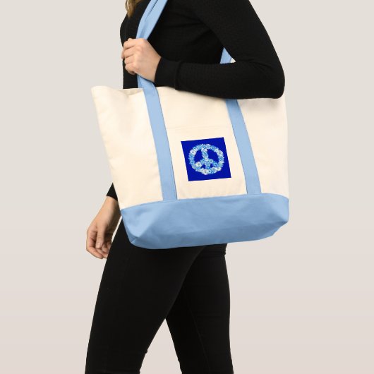 Vredeslog in blauw tote bag (Voorkant (product))