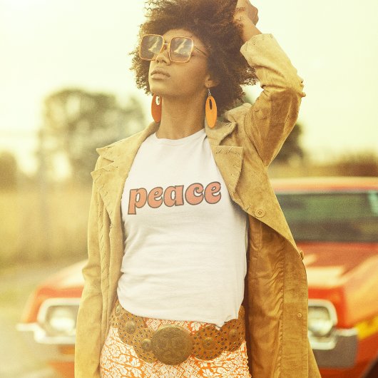 Vredeslogan Oranje letters  stijl T-shirt