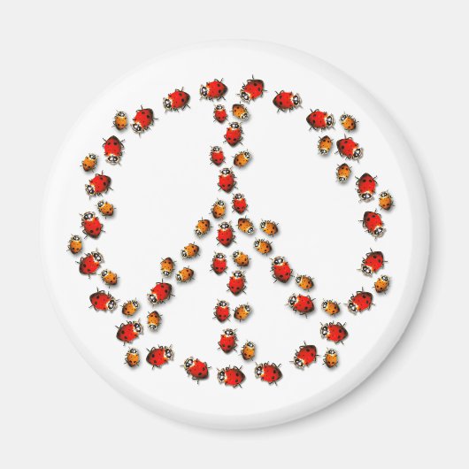 Vredesmagneet lieveheersbeestje magneet (Voorkant)