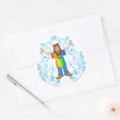 VredesMan Ronde Sticker (Envelop)