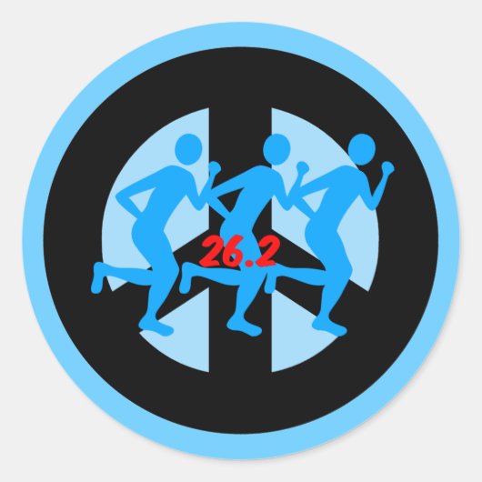 vredesmarathon ronde sticker (Voorkant)