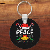 Vredesmatching Ik kom in vrede Paartjes kerstmuts  Sleutelhanger (Voorkant)
