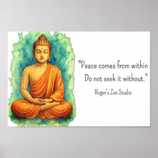 Vredesmeditatie Boeddha Spiritualiteit Zelfzorg Poster