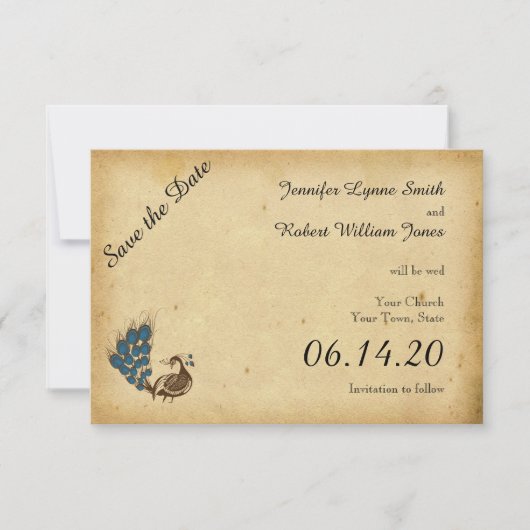  vredesmonogram huwelijk sparen de Datum Save The Date (Voorkant)