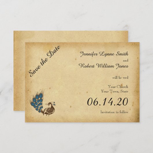  vredesmonogram huwelijk sparen de Datum Save The Date (Voorkant / Achterkant)