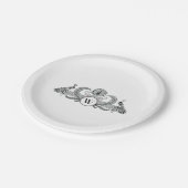 vredesmonogram papieren bordje (Gekanteld)