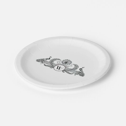  vredesmonogram papieren bordje (Gekanteld)