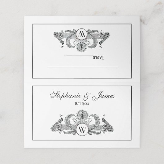  vredesmonogram plaatskaartje (Buitenkant ongevouwen)