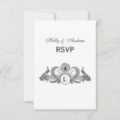 vredesmonogram RSVP kaartje (Voorkant)