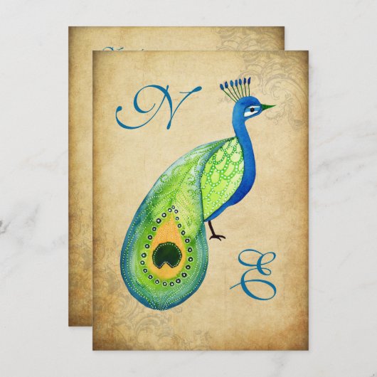 vredesmonogram uitnodiging voor het Vlaamse huwel (Voorkant / Achterkant)