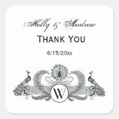  vredesmonogram vierkante sticker (Voorkant)