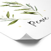 VREDESolijfblad kerstfeestdag waterverf Poster (Hoek)