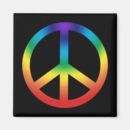 Vredesonderteken in Chakra Colors Magneet (Voorkant)