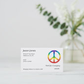 Vredesonderteken in Chakra Colors Visitekaartje (Staand voorkant)