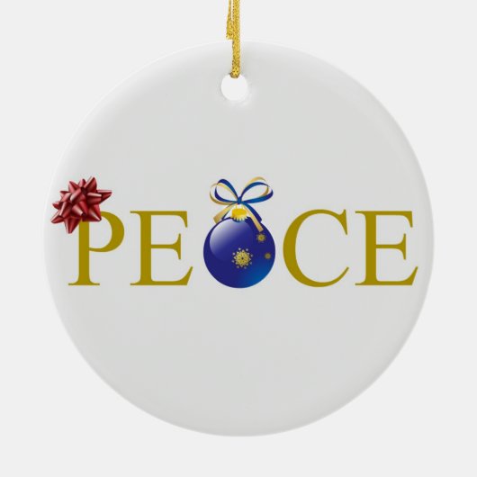 Vredesornament Kerstmis Keramisch Ornament (Achterkant)